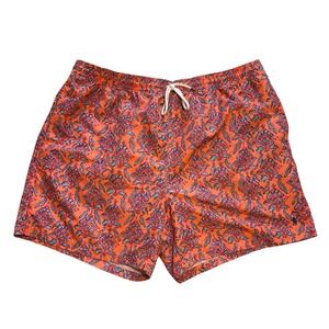 Polo Ralph Lauren 3XB Swim Trunks Floral Print Orange Blue Swimsuit Shorts